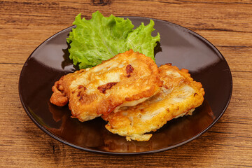 Roasted cod fish in bread