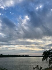 sunset over the lake