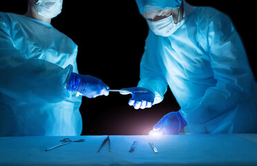 Modern surgical operation to remove adenoma of the prostate gland using laser vaporization of the...
