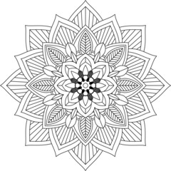 Easy Mandala coloring book simple and basic for beginners, seniors and children. Set of Mehndi flower pattern for Henna drawing and tattoo. Decoration in ethnic oriental, Indian style.