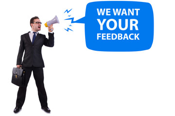 Concept of receiving feedback from customers