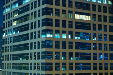 Fototapeta na wymiar View of the night city of Makati. Skyscrapers with lights.