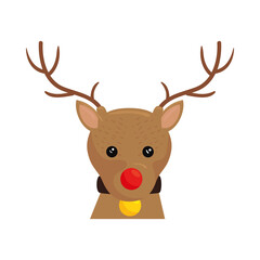 happy merry christmas reindeer character vector illustration design