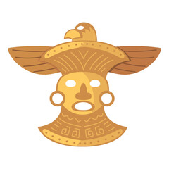 gold aztec ethnic tribal treasure ornament