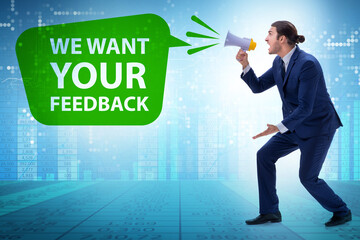 Concept of receiving feedback from customers