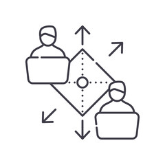 Engineer service icon, linear isolated illustration, thin line vector, web design sign, outline concept symbol with editable stroke on white background.