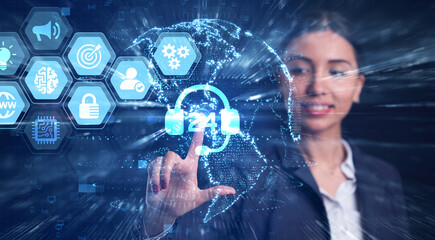 Business, Technology, Internet and network concept. Technical support customer service.