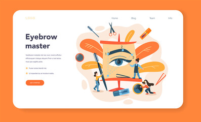 Eyebrow master and designer web banner or landing page