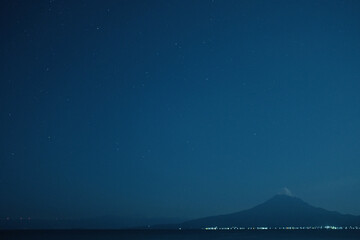 桜島と星空