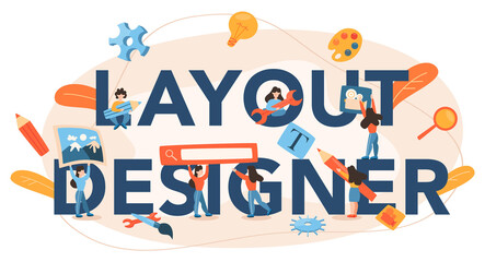 Layout designer typographic header. Web development, mobile app