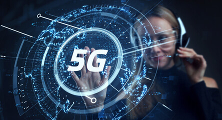 The concept of 5G network, high-speed mobile Internet, new generation networks. Business, modern technology, internet and networking concept