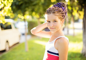 Portrait of a beautiful teen girl outdoor.