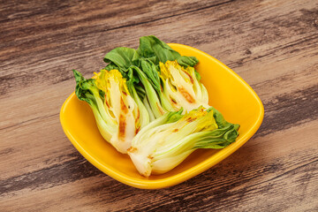 Vegan Grilled bok choy salad