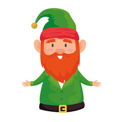 happy merry christmas santa claus helper character vector illustration design