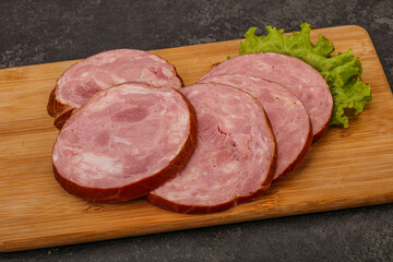 Slices of pork meat ham