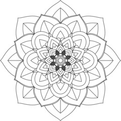 Easy Mandala coloring book simple and basic for beginners, seniors and children. Set of Mehndi flower pattern for Henna drawing and tattoo. Decoration in ethnic oriental, Indian style.