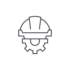 Engineer development icon, linear isolated illustration, thin line vector, web design sign, outline concept symbol with editable stroke on white background.