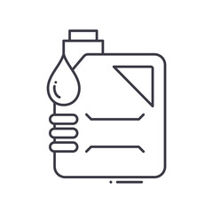 Engine oil icon, linear isolated illustration, thin line vector, web design sign, outline concept symbol with editable stroke on white background.