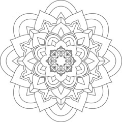 Easy Mandala coloring book simple and basic for beginners, seniors and children. Set of Mehndi flower pattern for Henna drawing and tattoo. Decoration in ethnic oriental, Indian style.