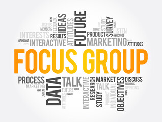 Fototapeta premium Focus Group word cloud collage, business concept
