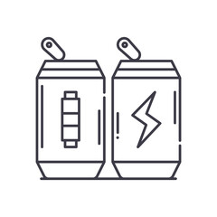 Energy drink concept icon, linear isolated illustration, thin line vector, web design sign, outline concept symbol with editable stroke on white background.