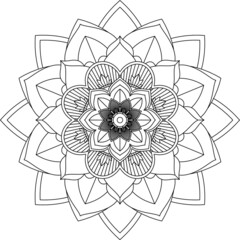 Easy Mandala coloring book simple and basic for beginners, seniors and children. Set of Mehndi flower pattern for Henna drawing and tattoo. Decoration in ethnic oriental, Indian style.