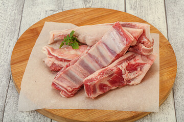 Raw lamb ribs for cooking