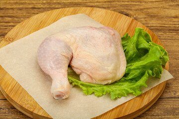 Raw chicken leg for cooking