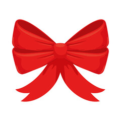 happy merry christmas ribbon bow decoration vector illustration design