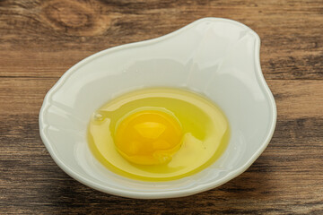 Raw Chicken egg in the bowl