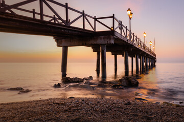 Fototapeta premium Puente Romano Jetty at Sunrise