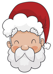 Smiling Santa Claus with Happy Expression, Vector Illustration