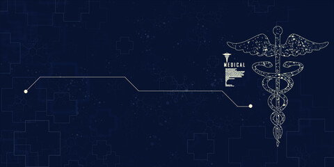 2d illustration caduceus medical symbol