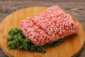 Raw pork minced meat for cooking
