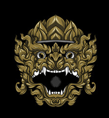 Monkey Head Hanuman Thai  Vector