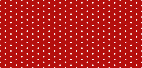 Vintage polka dots white and red pattern, colorful background - vector abstract background