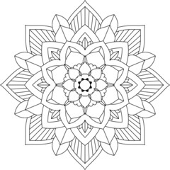 Easy Mandala coloring book simple and basic for beginners, seniors and children. Set of Mehndi flower pattern for Henna drawing and tattoo. Decoration in ethnic oriental, Indian style.