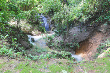 Huai Mae Khamin Waterfall level 5, Khuean Srinagarindra National Park, Kanchanaburi, Thailand, long exposure