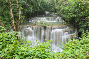 Huai Mae Khamin Waterfall level 4, Khuean Srinagarindra National Park, Kanchanaburi, Thailand, long exposure