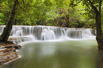 Huai Mae Khamin Waterfall level 2, Khuean Srinagarindra National Park, Kanchanaburi, Thailand, long exposure