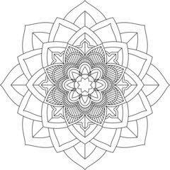 Easy Mandala coloring book simple and basic for beginners, seniors and children. Set of Mehndi flower pattern for Henna drawing and tattoo. Decoration in ethnic oriental, Indian style.