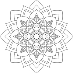 Easy Mandala coloring book simple and basic for beginners, seniors and children. Set of Mehndi flower pattern for Henna drawing and tattoo. Decoration in ethnic oriental, Indian style.