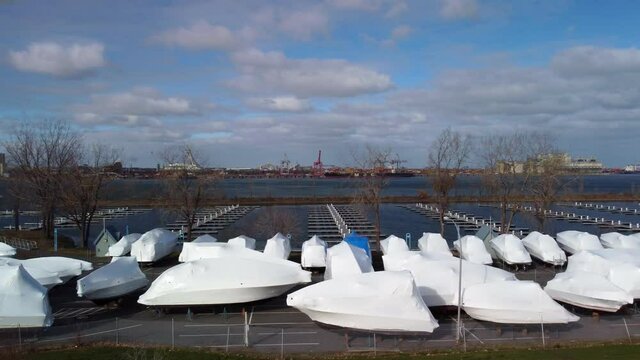 Boats being stored for winter 