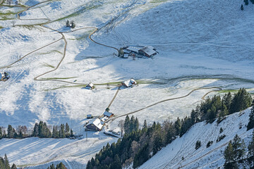 Ächerli (ob  Dallenwil) im Schnee, Kanton Nidwalden, Schweiz