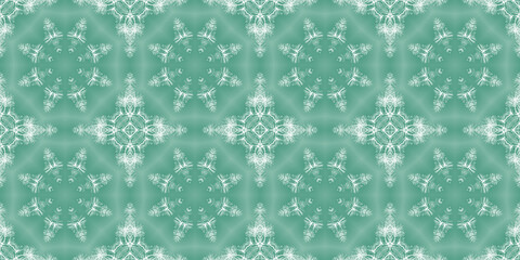 Festive background, abstract pattern, mosaic illustration with kaleidoscope effect, circles, flowers, snowflakes.