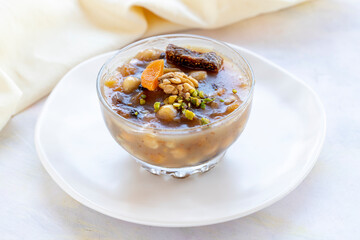 Ashura dessert on a white background