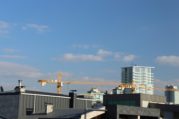 
developed city, roof view, view from high to tall buildings