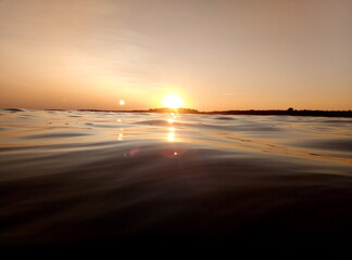 A sunset image I took with the phone very close to the water surface