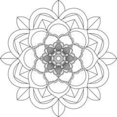 Easy Mandala coloring book simple and basic for beginners, seniors and children. Set of Mehndi flower pattern for Henna drawing and tattoo. Decoration in ethnic oriental, Indian style.