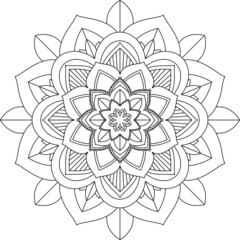Easy Mandala coloring book simple and basic for beginners, seniors and children. Set of Mehndi flower pattern for Henna drawing and tattoo. Decoration in ethnic oriental, Indian style.